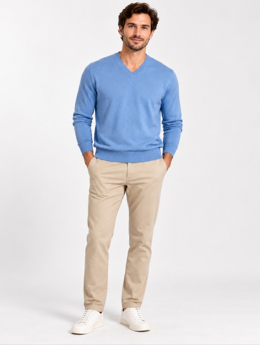 Vintage Joseph & Lyman light blue cashmere v neck sweater size S